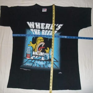 Vintage 1998 The Simpsons Homer T-Shirt Made In USA LFA Where's The Beer Large 90er Jahre