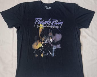 Prince Purple Rain T-Shirt Size L Black Graphic Tee Official Licensed Purple Rain Unisex Music Shirt