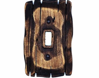Roasted Walnut - Light switch covers, switch plates, wall plates, plug covers, rustic light switch, dimmer knobs, wood wall plate,