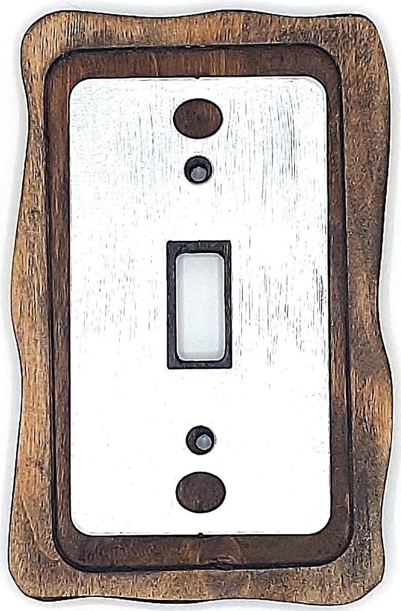 Fallen Timber - Light switch covers, switch plates, wall plates, plug covers, rustic light switch, dimmer knobs, wood wall plate, image 3