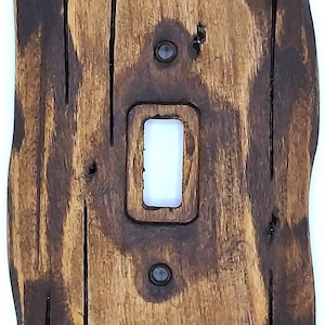 Roasted Walnut - Light switch covers, switch plates, wall plates, plug covers, rustic light switch, dimmer knobs, wood wall plate, image 2