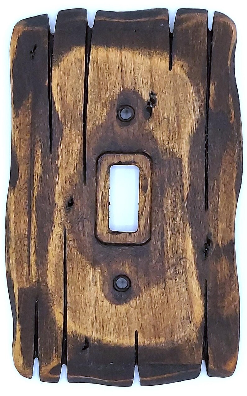 Roasted Walnut - Light switch covers, switch plates, wall plates, plug covers, rustic light switch, dimmer knobs, wood wall plate, image 2