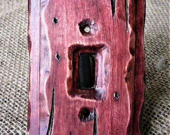 Relaxing Red Wine | Light Switch Cover | Rustic Wood Wall Plate | Handcrafted Elegance | Screws Included | Free Shipping