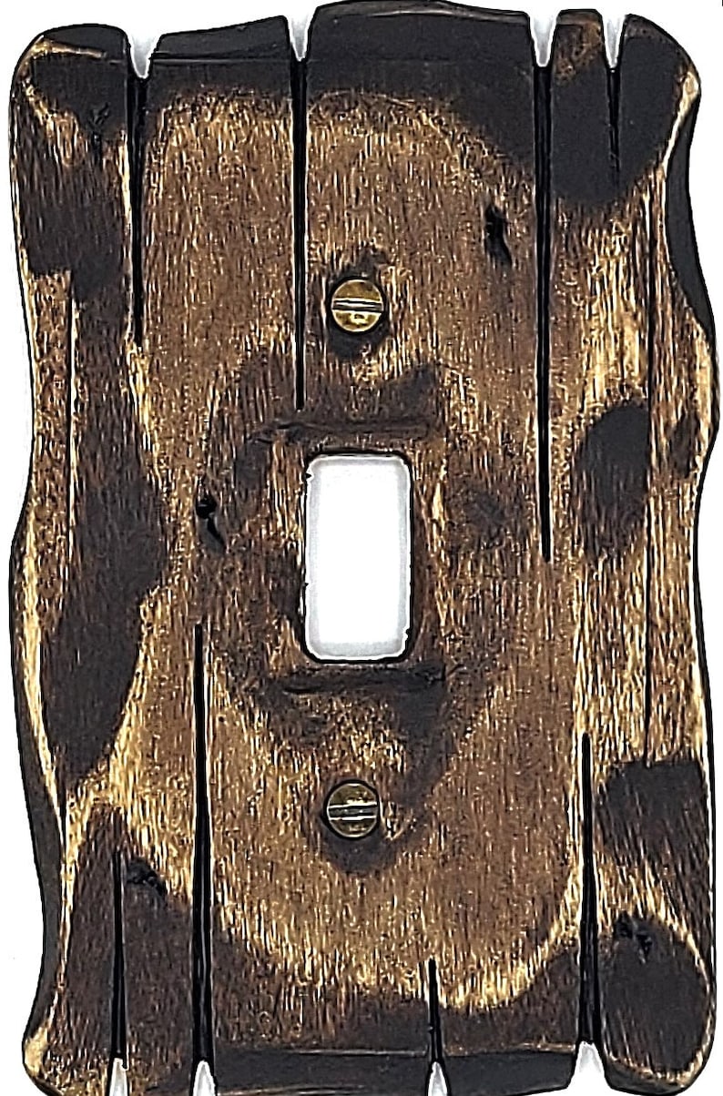 Roasted Walnut Light switch covers, switch plates, wall plates, plug covers, rustic light switch, dimmer knobs, wood wall plate, image 3