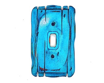 Ocean Breeze - Light switch covers, switch plates, wall plates, plug covers, rustic light switch, dimmer knobs, wood wall plate, light blue