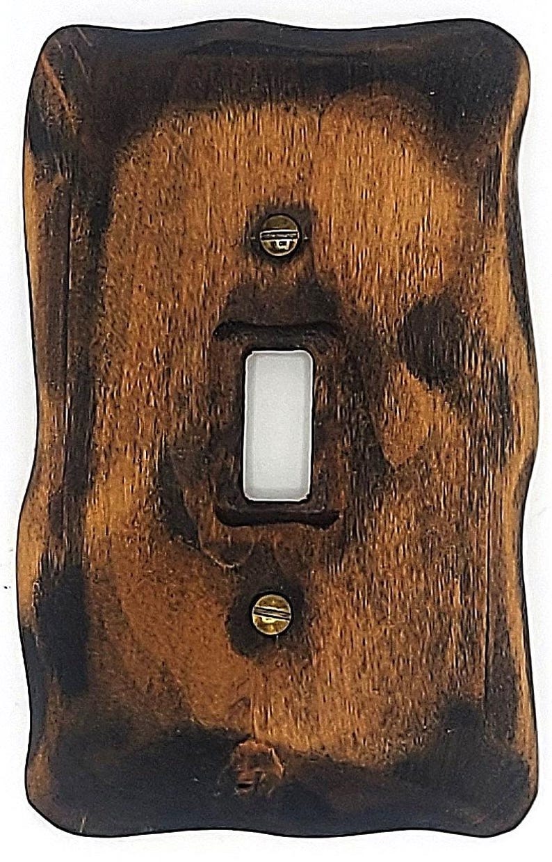 Fallen Timber - Light switch covers, switch plates, wall plates, plug covers, rustic light switch, dimmer knobs, wood wall plate, image 2