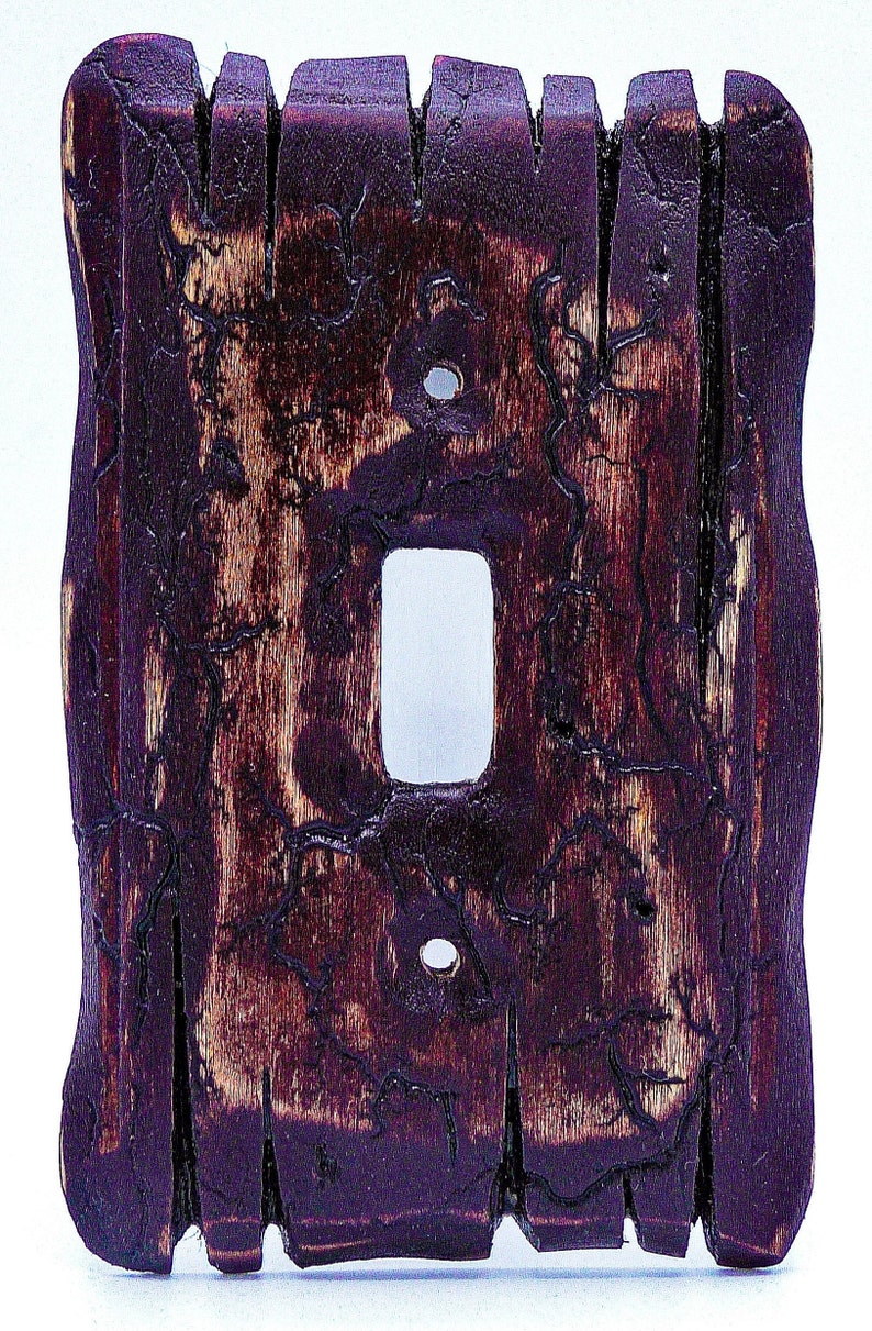 Samurai Blood - Light switch covers, switch plates, wall plates, plug covers, rustic light switch, wood light switch cover, wood wall plate image 2