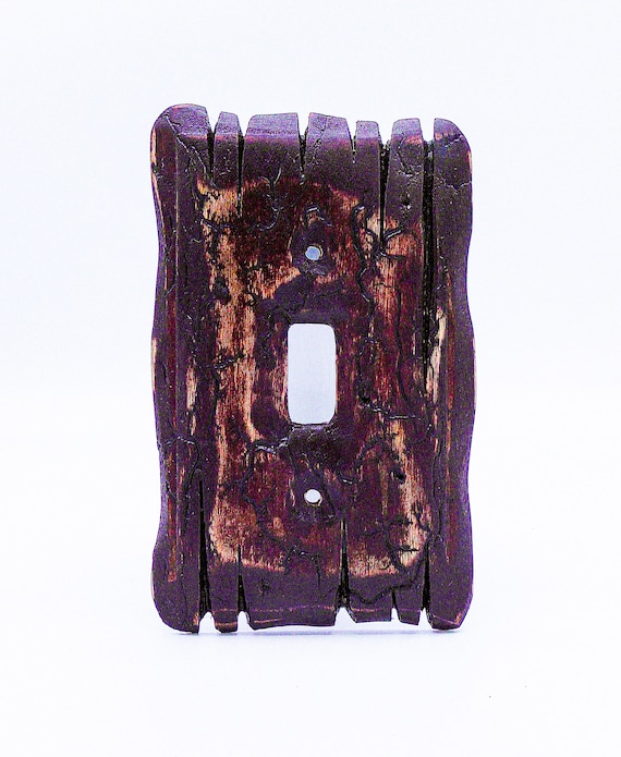 Samurai Blood - Light switch covers, switch plates, wall plates, plug covers, rustic light switch, wood light switch cover, wood wall plate