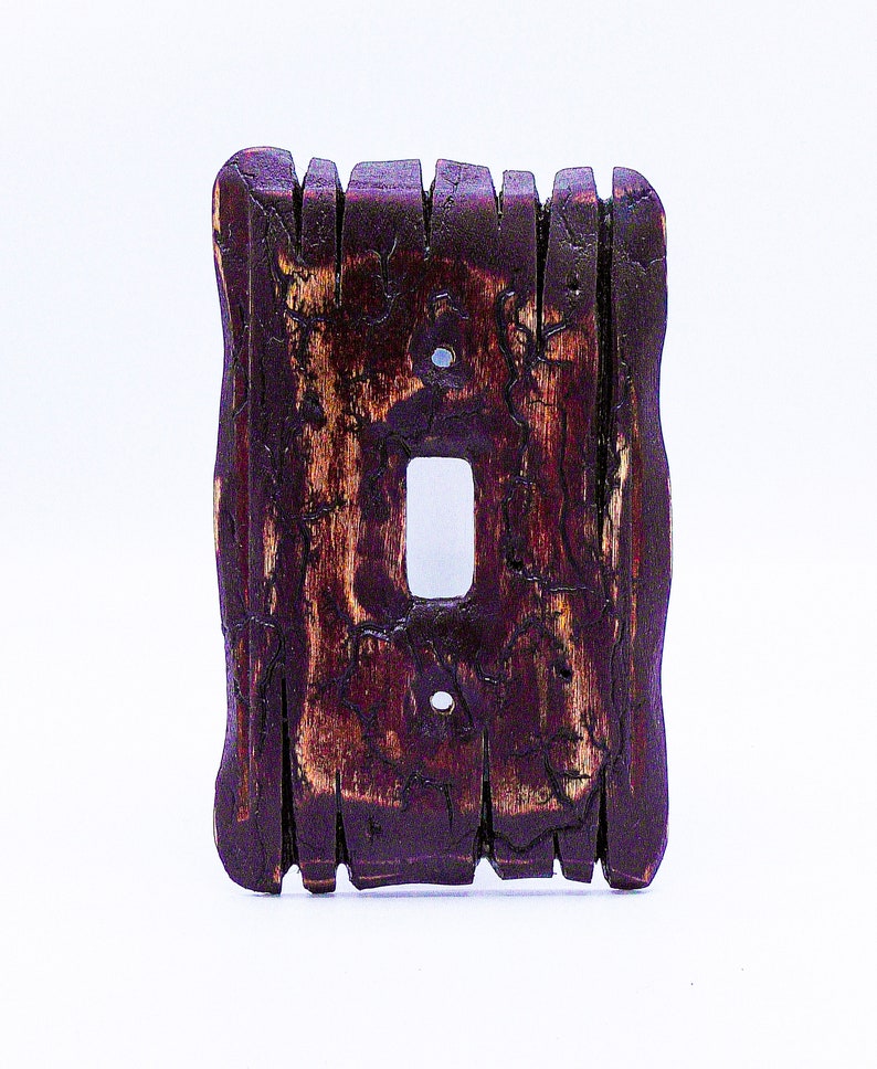 Samurai Blood - Light switch covers, switch plates, wall plates, plug covers, rustic light switch, wood light switch cover, wood wall plate image 1