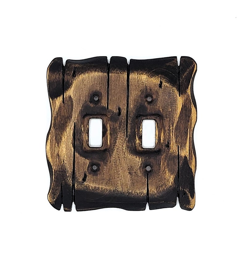 Roasted Walnut Light switch covers, switch plates, wall plates, plug covers, rustic light switch, dimmer knobs, wood wall plate, image 1