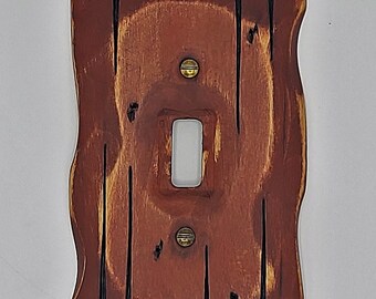 Cottage Campfire - Light switch covers, switch plates, wall plates, plug covers, rustic light switch, dimmer knobs, wood wall plate
