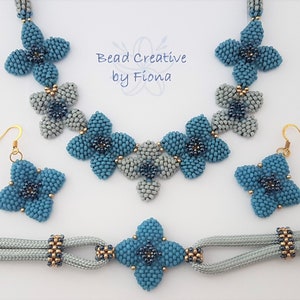 Posy Garland tutorial to make beaded necklace, earrings and bracelet, using 11/0 seed beads