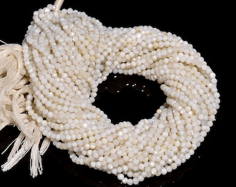 Natural White Opal Gemstone Rondelle Shape Faceted Beads 3X3 mm Strand 13" EB261