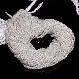 Micro Facettierte Natürliche Weiße Topas Edelstein Rondelle Form Facettierte Perlen 3X3mm Strang 13&quot; EB259