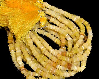 Natural Yellow Opal Gemstone Square Shape Smooth Beads 5X5 6X6mm Strand 9" EB485