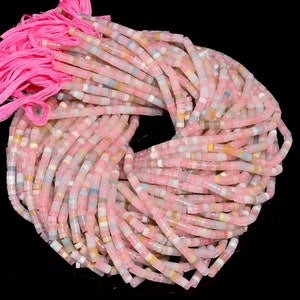 Natural Morganite Gemstone Heishi Shape Smooth Beads 4X2.5 mm Strand 12.5&quot; Natural Gemstone Tyre Shape beads for craft and jewellery B-660