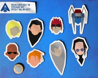 Final Fantasy VII Stickers (Poly Villain Set) Fan Art Final Fantasy VII Sephiroth Rufus FF7R Sticker Video Games Laptop Decal