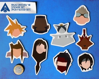 Final Fantasy VII Stickers (Poly Good Set) Fan Art Final Fantasy VII Cloud Tifa FF7R Sticker Video Games Laptop Decal