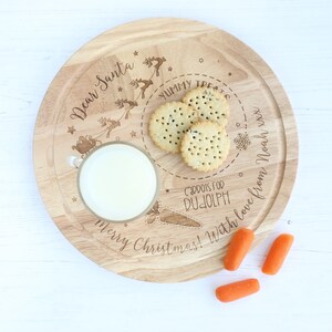 Christmas Eve Treat Board for Santa, Father Christmas, Personalised Laser engraved Treat Plate image 2