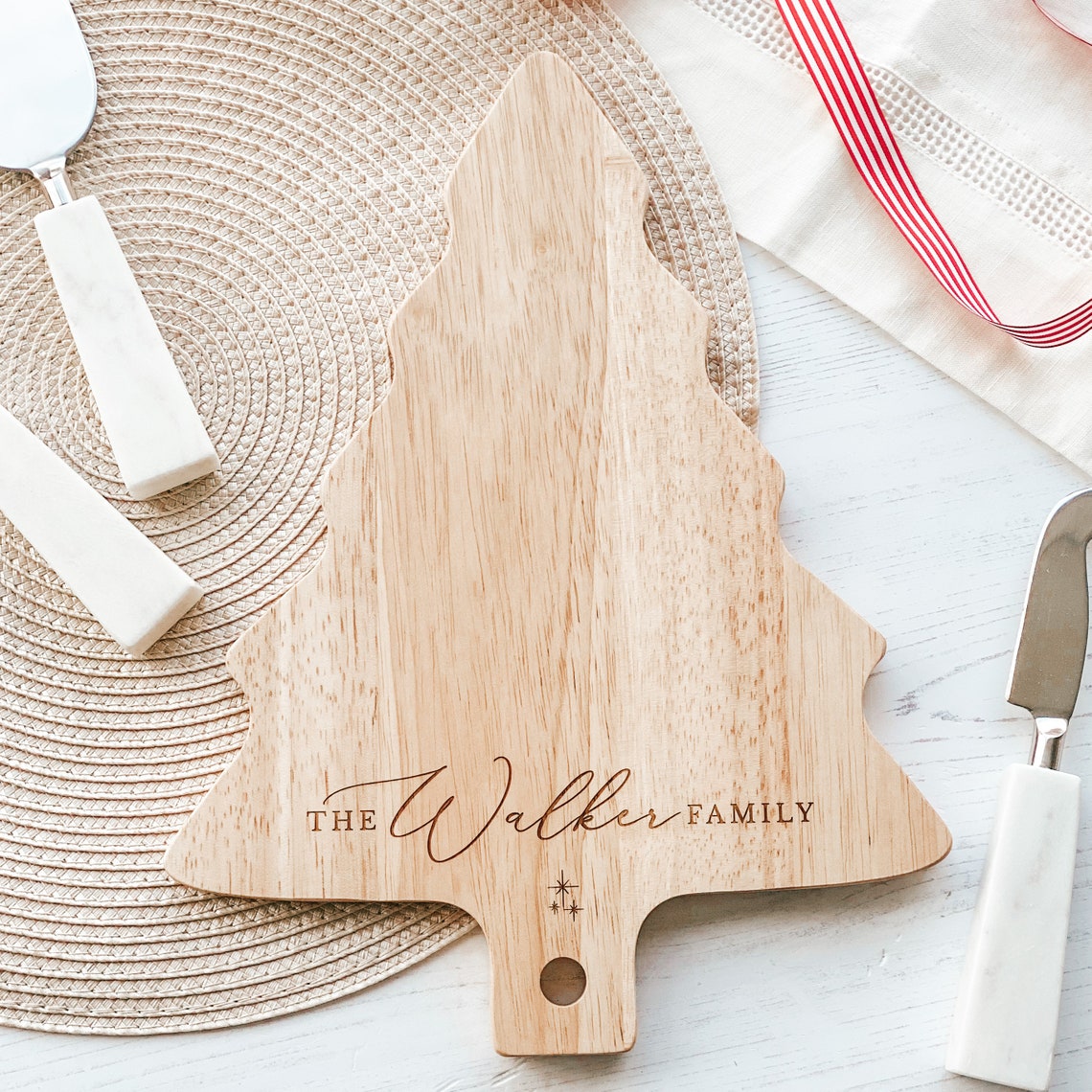 Personalised Christmas Tree Chopping Board Christmas Serving Etsy UK
