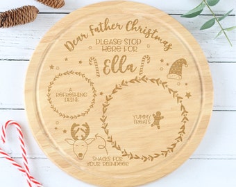 Christmas Eve Treat Board for Santa, Father Christmas, Rudolf, Reindeer, Personalised Laser engraved