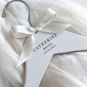 Engraved Wooden Wedding Dress Hanger: Personalised Bridal Keepsake