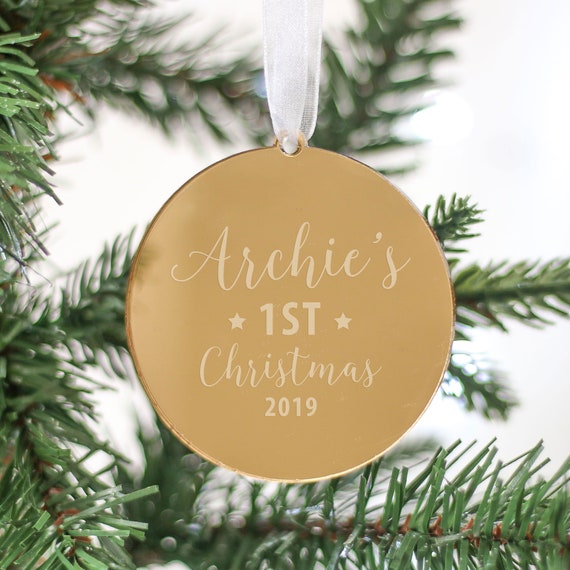 personalised baby first christmas tree decorations