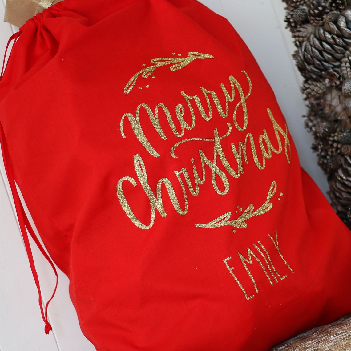 Personalised Christmas Sack Santa Sack Cotton Christmas Eve - Etsy UK