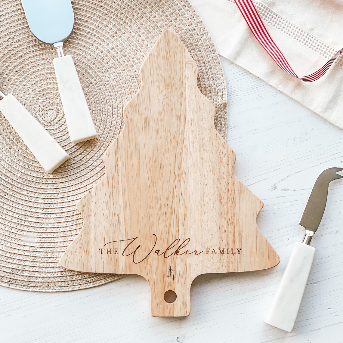 Personalised Christmas Tree Chopping Board Christmas Serving Etsy UK