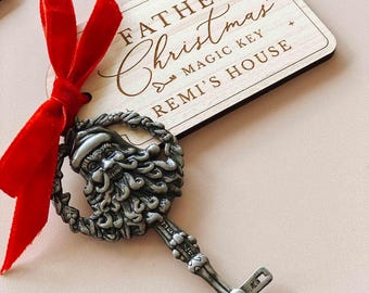 Personalised Santa’s Magic Key - Father Christmas Key Tag, No Chimney Christmas Eve Gift