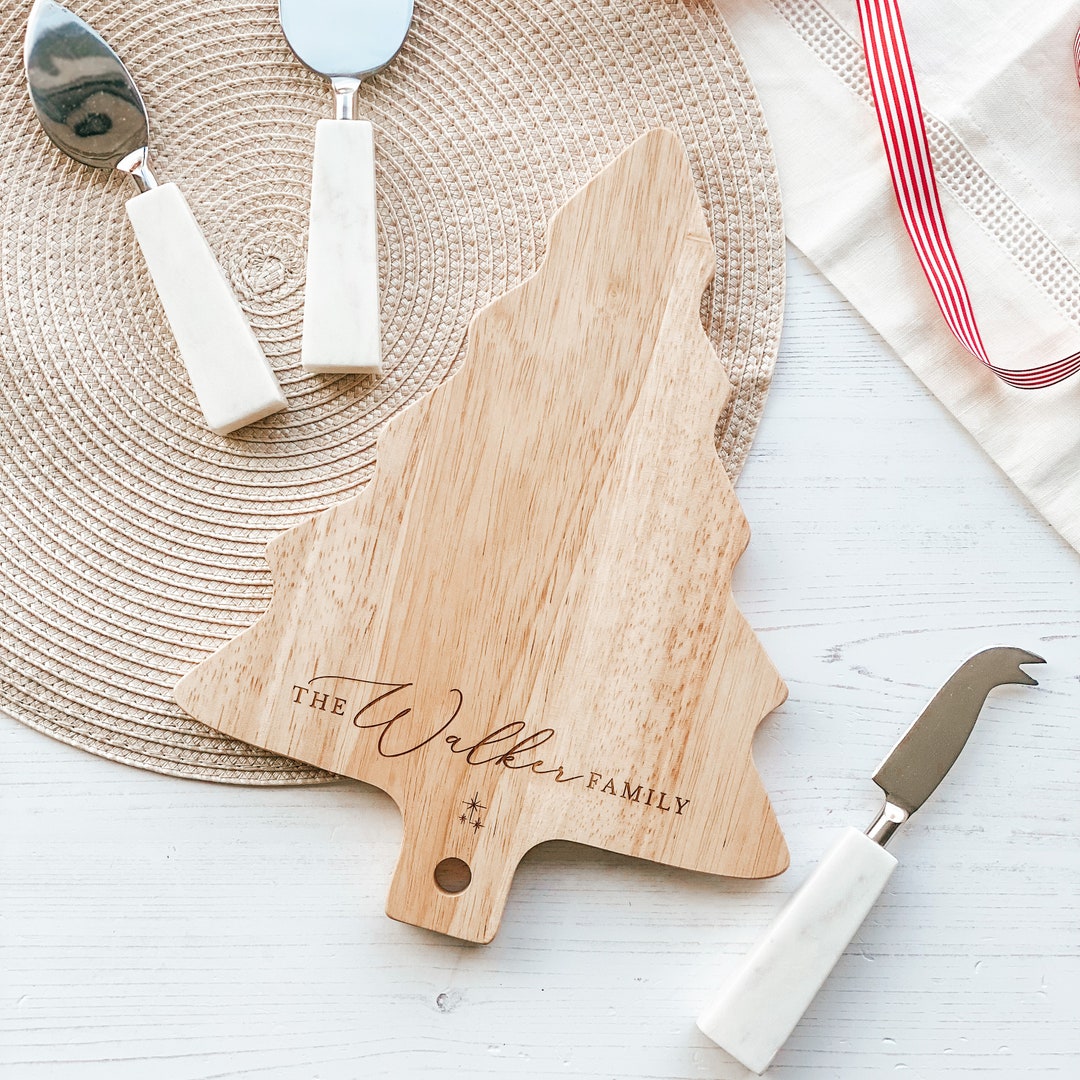 Personalised Christmas Tree Chopping Board Christmas Serving Board