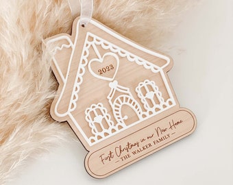 First Christmas in our New Home, 1st Christmas, Gingerbread House Bauble, Christmas Decoration, Tree decoration, Secret Santa Gift idea