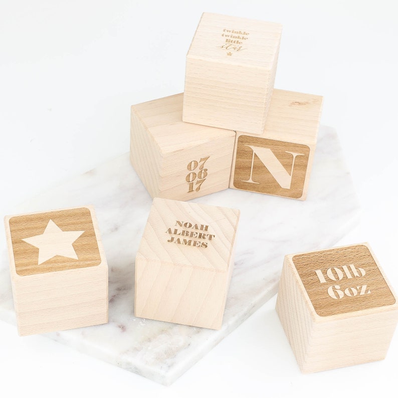 personalised baby building blocks