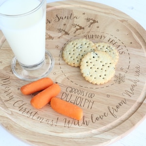 Christmas Eve Treat Board for Santa, Father Christmas, Personalised Laser engraved Treat Plate image 6