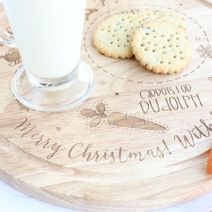 Christmas Eve Treat Board for Santa, Father Christmas, Personalised Laser engraved Treat Plate image 4