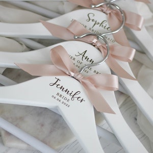 Bridal Wedding Dress Hangers, With Bar, Wooden engraved hanger, Bride, Mother of the Bride, Bridesmaid, Maid of Honour, Flower Girl