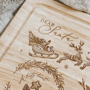 Christmas Eve Treat Board for Santa, Father Christmas, Reindeer Snacks, Personalised Laser engraved, Xmas Treat Plate image 6