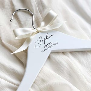 Engraved Wooden Wedding Dress Hanger: Personalised Bridal Keepsake Gift