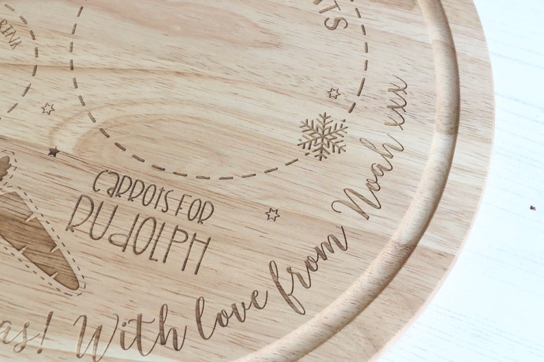 Christmas Eve Treat Board for Santa, Father Christmas, Personalised Laser engraved Treat Plate image 10