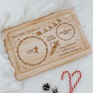 Christmas Eve Treat Board for Santa, Father Christmas, Reindeer, Personalised Laser engraved