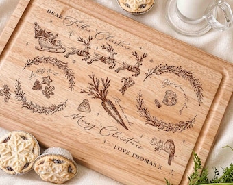 Personalised Christmas Eve Treat Board: Santa and Reindeer Snack Plate