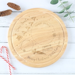 Christmas Eve Treat Board for Santa, Father Christmas, Personalised Laser engraved Treat Plate image 1