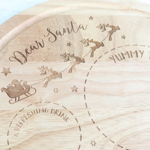 Christmas Eve Treat Board for Santa, Father Christmas, Personalised Laser engraved Treat Plate image 9