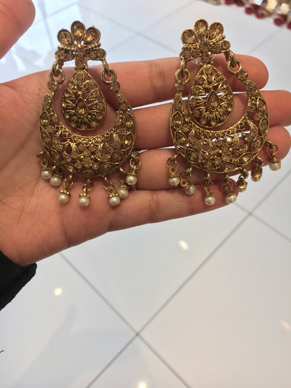 Beautiful Indian Gold Earrings Etsy Australia
