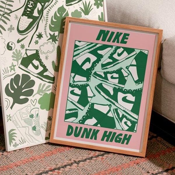 Nike Dunk High Spartan Green Poster – Sneakerprint voor sneakerheads