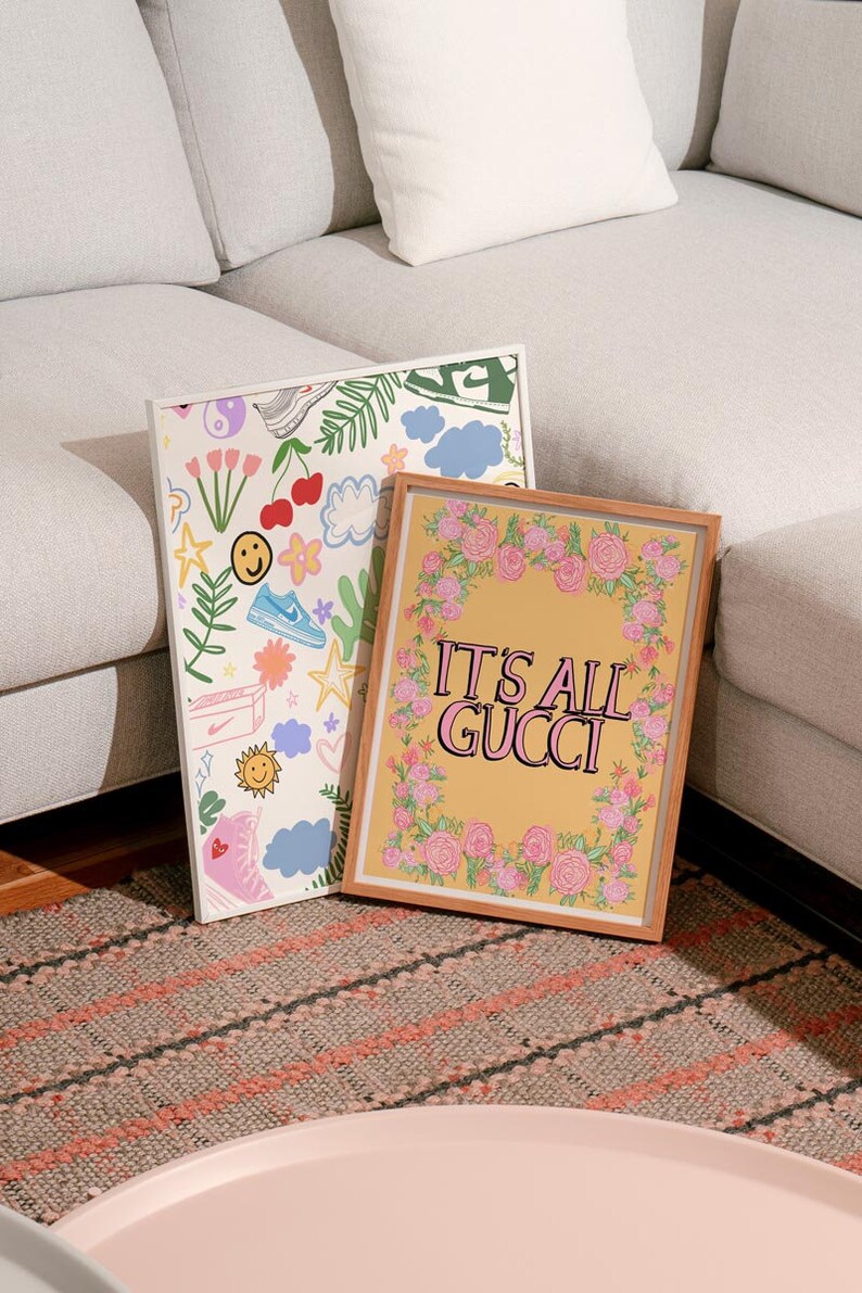 It's All Gucci Motivational, Inspirational Quote & Floral Fashion Print Poster image 6