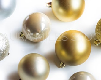 Download Free Christmas Ornaments Background Mockup / Styled Stock Photography / Christmas Image / Digital Image PSD Template