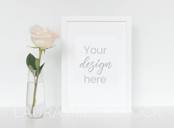 Styled Frame Photo White Portrait Frame Mockup