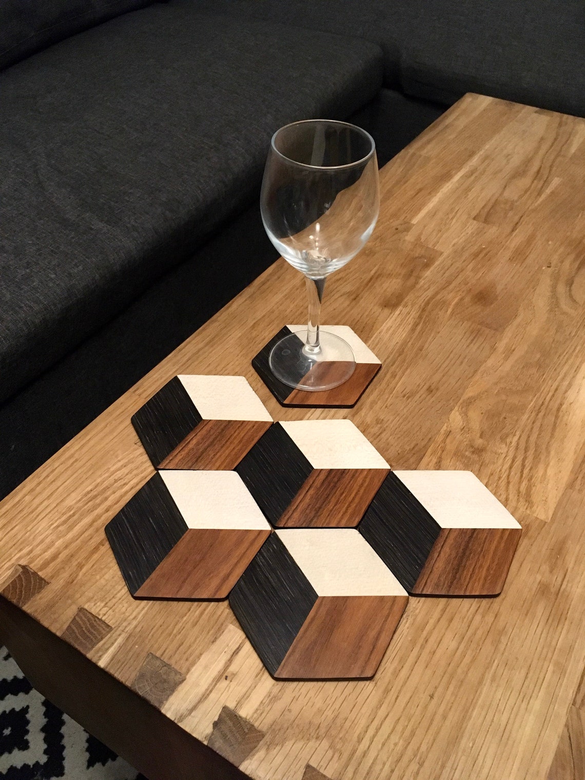 Lot de 6 dessous de verre en bois Etsy