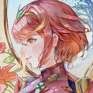 Pyra and Mythra Xenoblade Chronicles 2 XB2 A3 art print